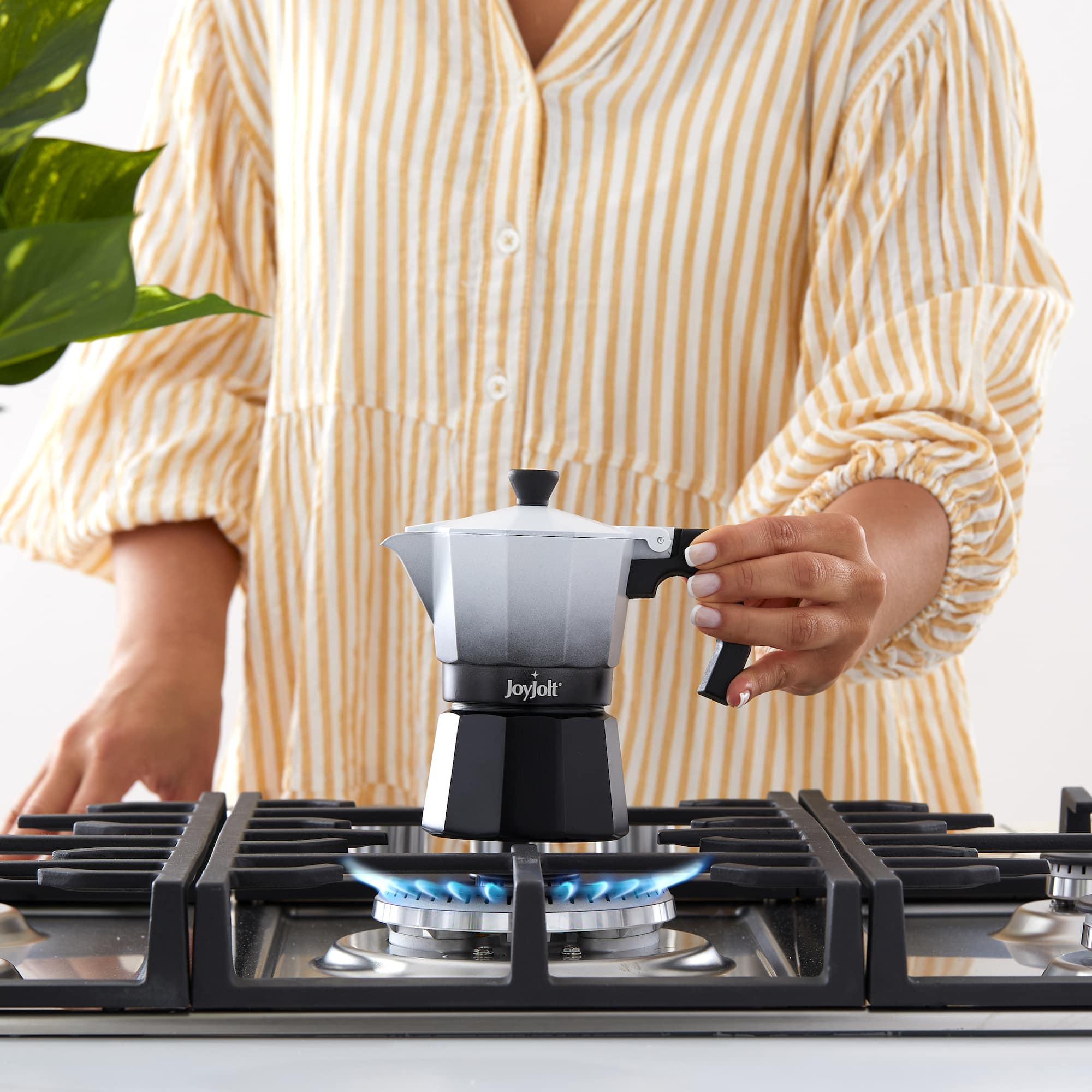 JoyJolt® Italian Moka Pot 6 Cup Stovetop Aluminum Espresso Maker